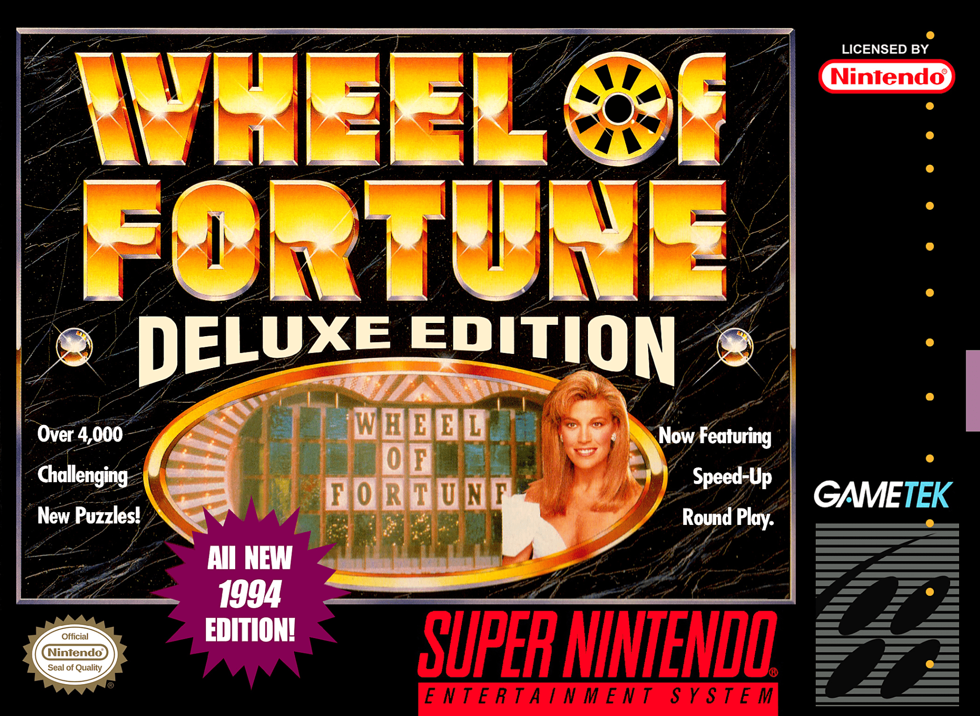 Wheel of Fortune Deluxe Edition box art for Super Nintendo